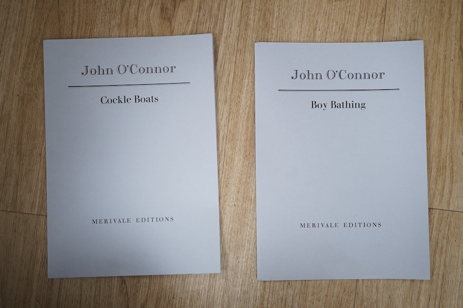 John Scorror O’Connor (1913-2004), pair of woodcuts, comprising, ‘Cockle boats’, limited edition 409/500 and ‘Boy bathing’, limited edition 372/500, each signed in pencil, each with booklets, 29 x 19cm. Condition - good